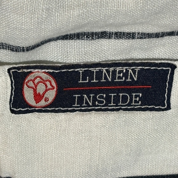 AJ Armani Jeans Women Linen LongSleeve Blazer Sz 12 Made in Italy Classic Preppy - Picture 7 of 14